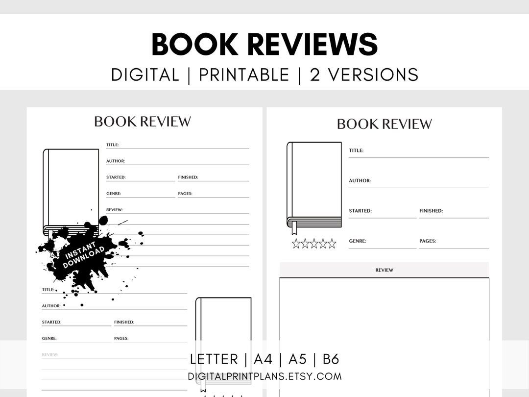 book-review-printable-reading-journal-summer-reading-etsy