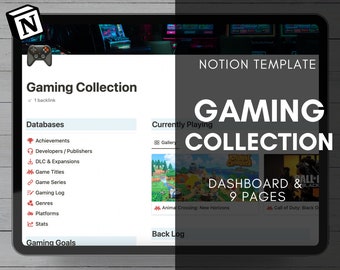 Notion Video Game Tracker | Notion Video Game Inventory | Notion Template | Game Collection | Gaming Planner | Gaming Log | Notion Gaming