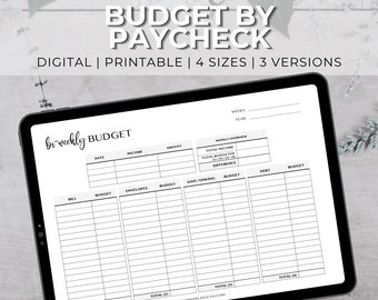 Printable Budget Worksheet | Budget By Paycheck | Monthly Budget | Bi-Weekly Budget | Weekly Budget | Expense Tracker | Income Tracker