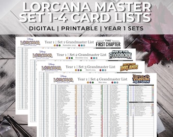 Lorcana TCG Grandmaster Set 1-4 Collection Tracker | All Cards & Promos | TCG Master Set Tracker | First Chapter | Ursula's Return