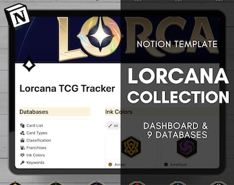 Notion Lorcana TCG Tracker Template | Grandmaster Set Collection Dashboard | Lorcana Inventory | All Sets & Promos | TCG Master Set Tracker