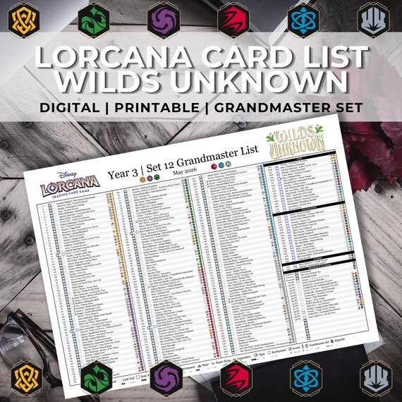 lorcana new set card list Disney Trading Game Wilds Unknown Set 12 Lorcana