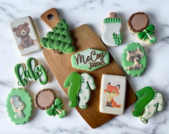 Woodland Baby Shower Cookies: Forest Animal Decorated Sugar Cookies
