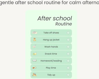 After School Routine for Kids – Calm Visual Schedule to Unwind After School | Printable Checklist