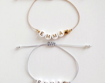 Naamarmband, gepersonaliseerde armband, name band, name bracelet GOLD or SILVER