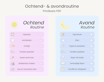 Morning & Evening Routine for Kids | Calm Daily Routine Checklist | Printable PDF