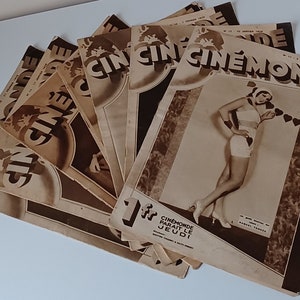 Set of 8 Vintage French Film Magazines Cinemonde from 1928, 1929 Collectibles