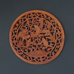 Vintage Chinese Wood Decoration Wall Hanging Hand Carved Home Decor