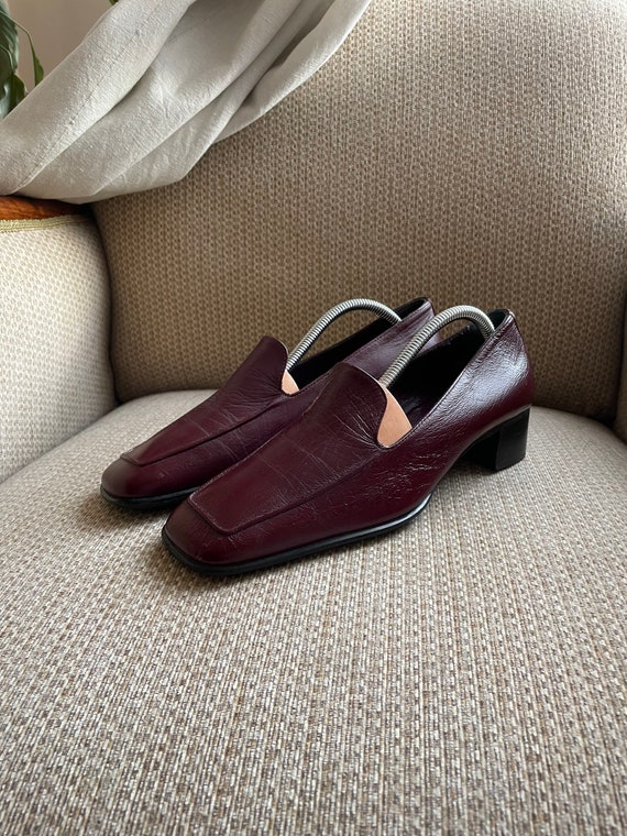 Italian Leather Shoes- Burgundy- euro size 39 Men Solid Toe Cap Leather Oxford Shoes main image 4