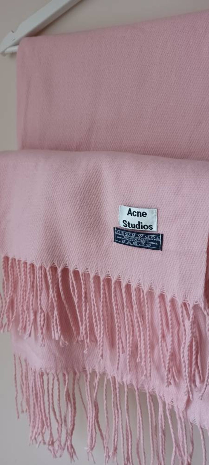Acne Studios 100% Wool Scarf Pink Vintage Large Shawl Made In It