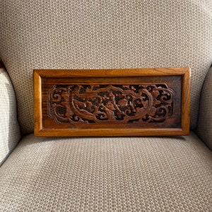 Vintage Chinese Wood Decoration Wall Hanging Hand Carved Home Decor