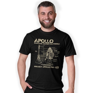 Apollo Command & Service Module Blueprint T-Shirt Birthday Gift Size S-5XL
