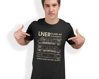 LNER Class 4 Locomotive Blueprint T-Shirt Birthday Gift Size S-5XL
