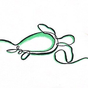 eine Linie Meeresschildkröte Doodle