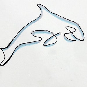 eine Linie Delfin Doodle