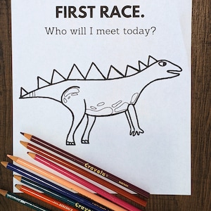 My first race digital download printable adult coloring pages book running joke gift