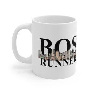 Run Boston Skyline Marathon 5 km course Mug cadeau Mug café/thé du coureur 11 oz