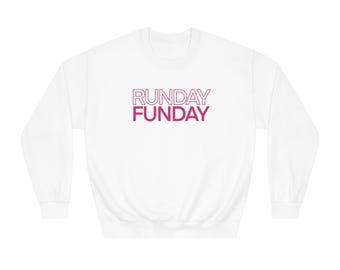 Runner's Crewneck Sweatshirt - Runday Funday - Gift for Runners, Statement Sweatshirt, Running Apparel, Athlete Gift