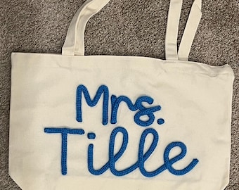 Personalized Teacher Tote Bag – Back to School Gift, Custom School Bag, Teacher Appreciation, Canvas Tote