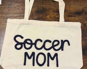Soccer Mom Tote – Canvas Bag for Moms, Sports Mom Gift Idea, Game Day Bag