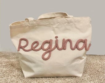 Bolsa Personalizada – Bolsa Canvas con Nombre, Regalo Único, Bolsa para Mujer, Regalo para Maestra, Regalo Personalizado