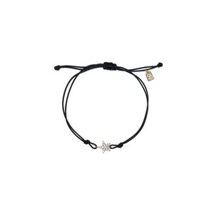 Twinkle 14K Gold Woven & Braided Star Bracelet With Real Diamonds 0.08 ct G-VS, 925 Silver Gold Plated Option