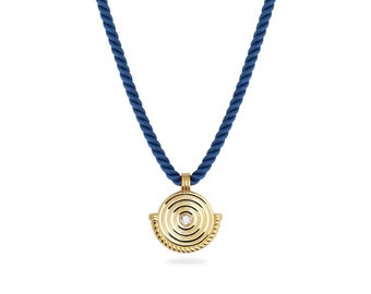 Speira 14K Gold Pendant Necklace With Real White Topaz, 925 Silver Gold Plated Option