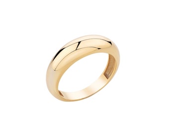 Clarissa 14K Gold Dome Ring, 925 Silver Gold Plated Option