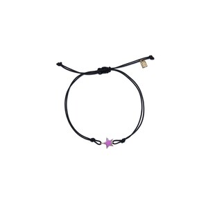 Stella 14K Gold Woven & Braided Handmade Star Bracelet With Purple Enamel, 925 Silver Gold Plated Option
