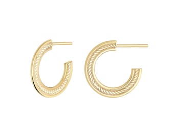 Speira 14K Gold Hoop Earrings, 925 Silver Gold Plated Option