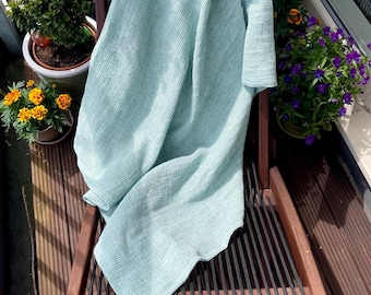 Linen Waffle Bath Sheet Green Lightweight