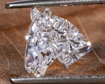 Horse Head Shape Lab Grown Diamond, Fancy Shape Man Made Diamond,1.00 Ct Horse Head Diamond for Unisex Pendant,Loose Diamond For Earring