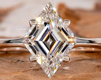 2.00CT Lozenge Cut Lab Grown Diamond Solitaire Ring, White Gold Wedding Ring, Anniversary Gifts