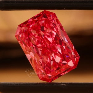 1 CT Radiant Fancy Vivid Pink Labgrown Diamond For Engagement Ring Fancy Color Diamond Pink Diamond Wedding Ring Customize Jewelry