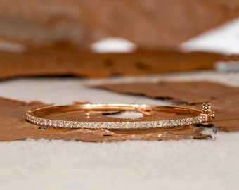 1.70MM Round Brilliant Cut Lab Grown Diamond Bracelet For Women,Round Diamond Wedding Bangle,Anniversary or Wedding Gift,Customized Bracelet
