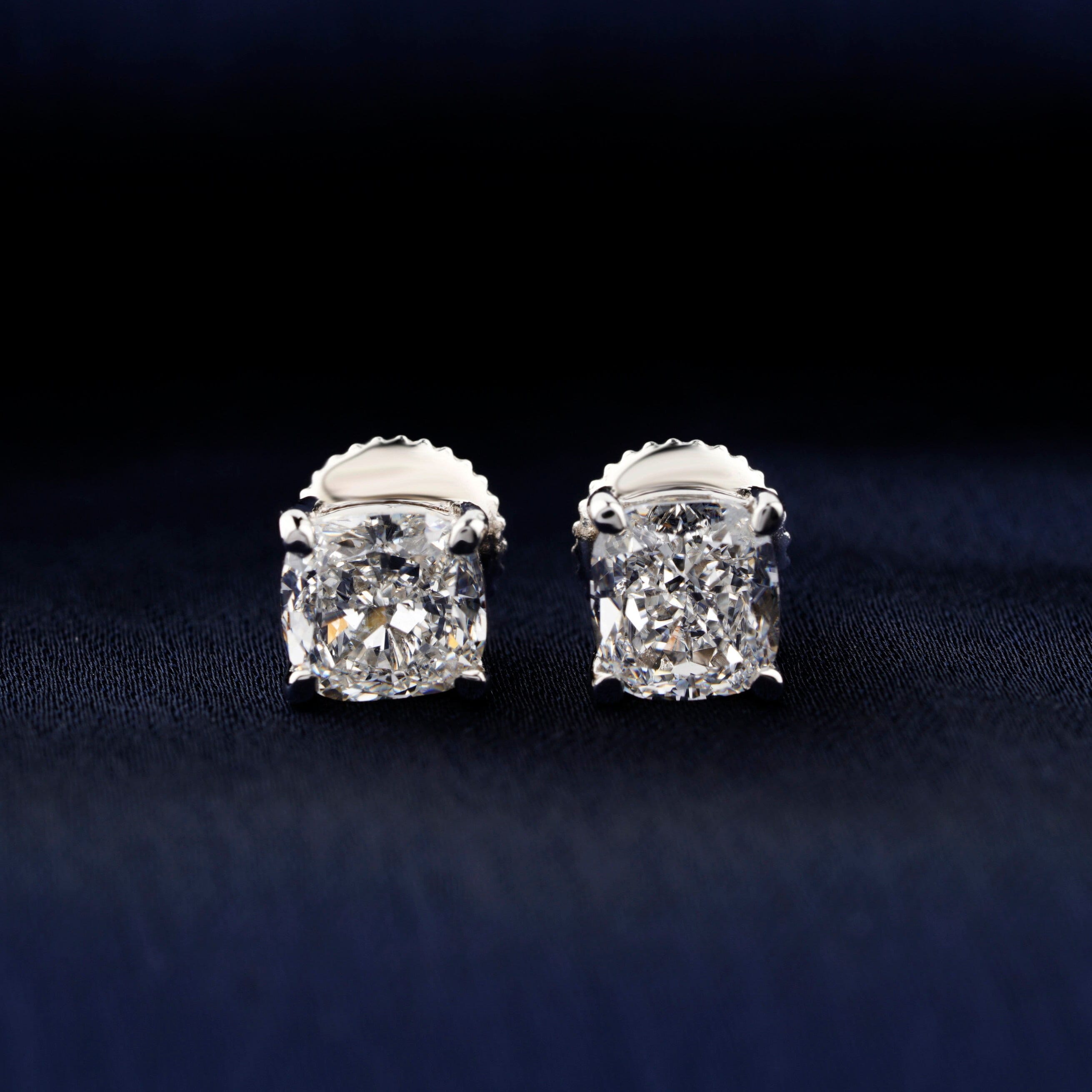 2 carat cushion cut diamond earrings deals