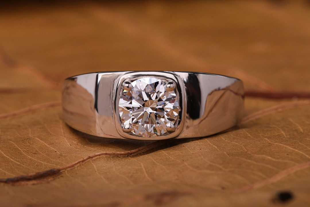 CT Round Cut Lab Grown Diamond Engagement Ring for Men,round CVD