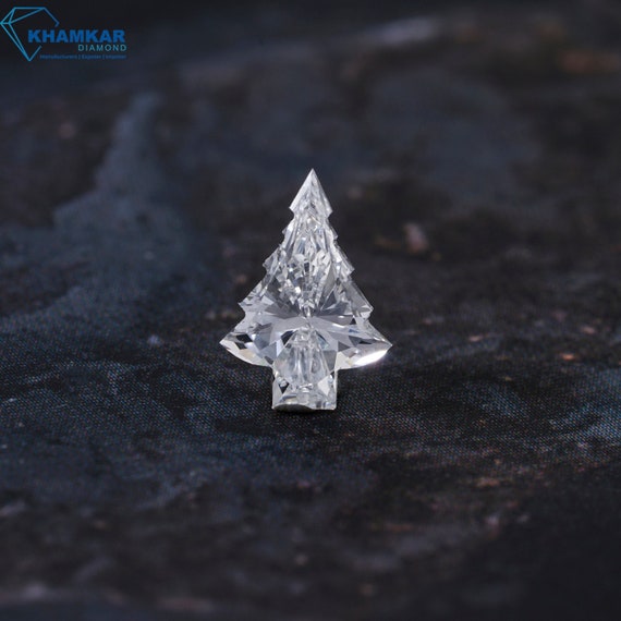 Christmas Tree Lab Grown Loose Diamond Antique Cut Christmas Tree