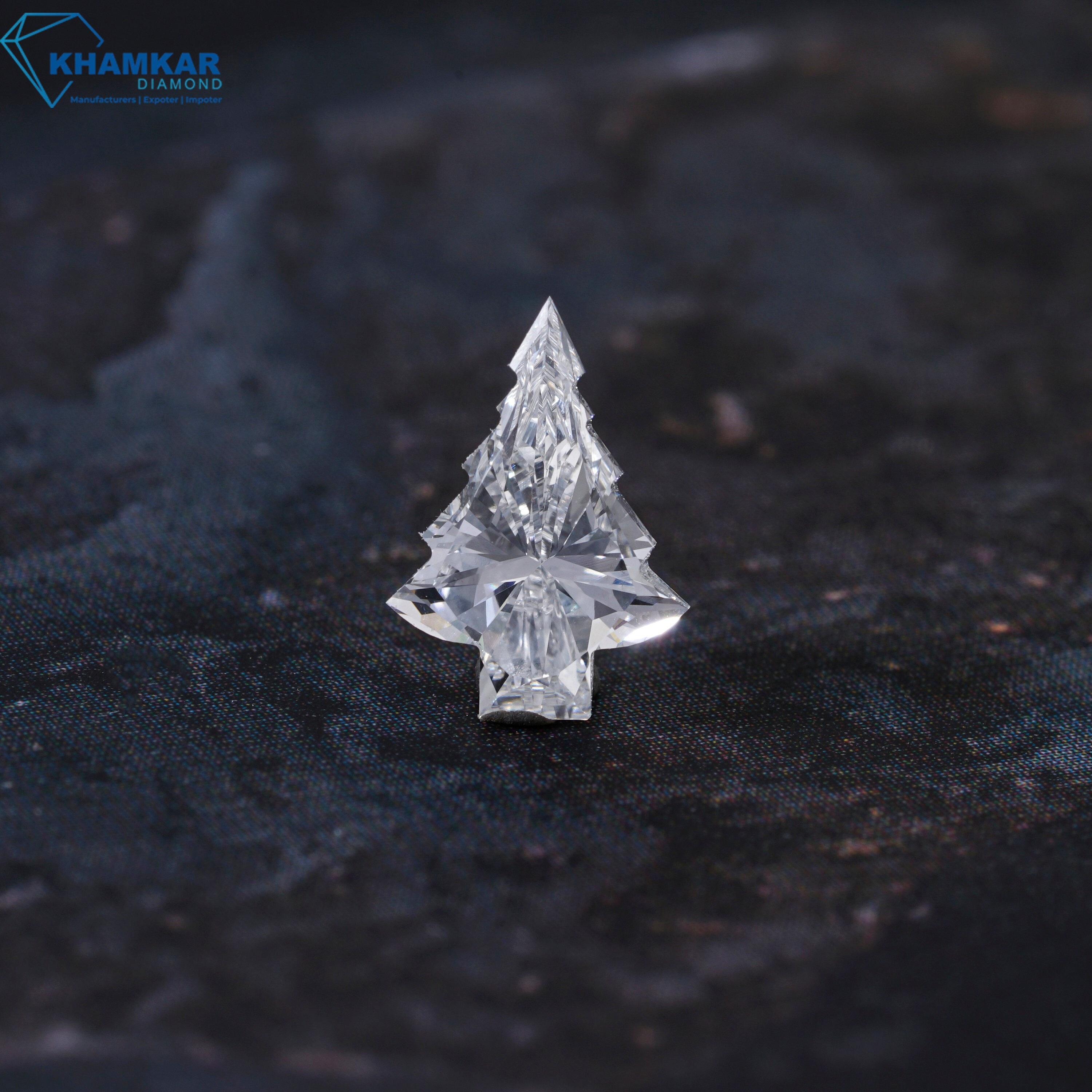 Christmas Tree Lab Grown Loose Diamond Antique Cut Christmas Tree