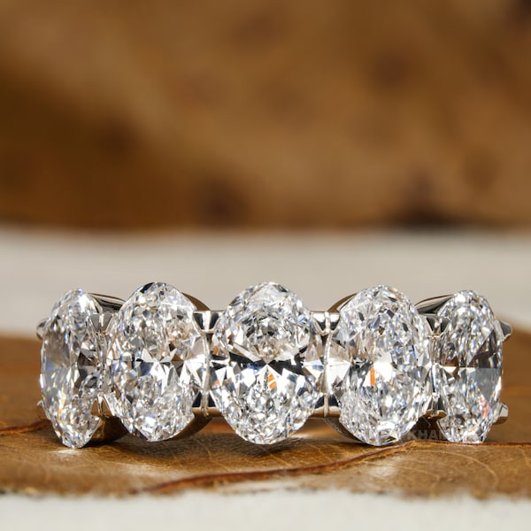 Lab Grown Diamond 5 Stone Band Etsy