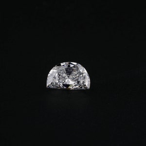 Half Moon Brilliant Cut Labgrown Diamond Engagement Ring, CVD-HPHT Diamond For Studs,Anniversary Gift,Fancy Cut Diamond,Side Stone Ring image 3