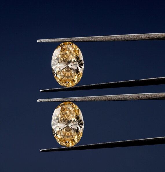 Oval Yellow Color Lab Created Diamonds yellow Loose Diamond for