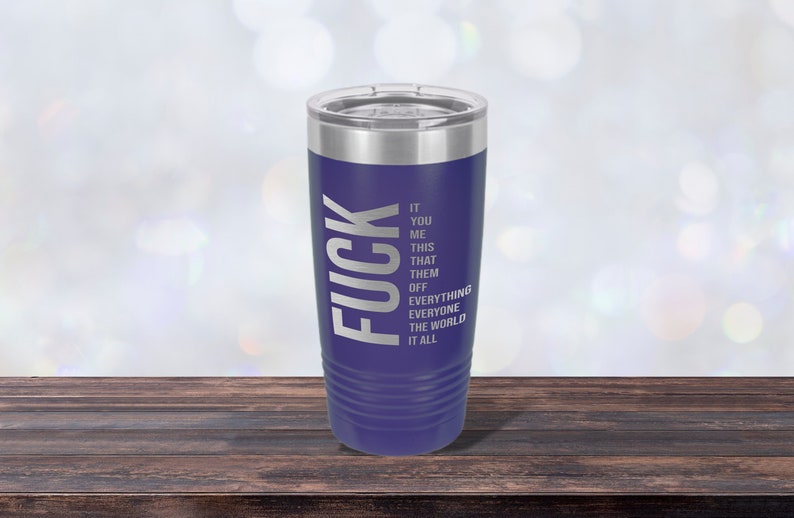 Fuck Phrases, Work Mug, Laser-engraved Tumbler, Co-worker Gift, Best Friend Cup, Personalized Purple