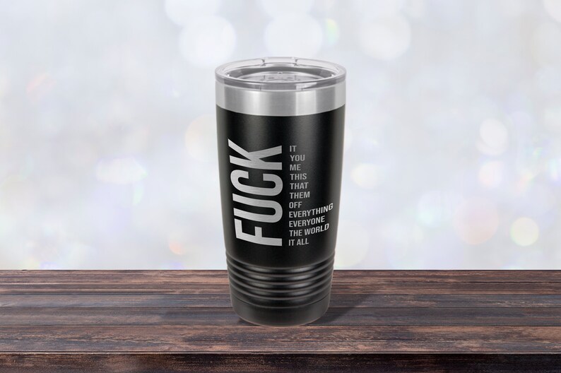 Fuck Phrases, Work Mug, Laser-engraved Tumbler, Co-worker Gift, Best Friend Cup, Personalized Black