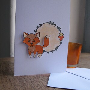 Renard, couronne , coeur, nature, douceur , Noël, Nouvel An, Anniversaire, adulte, enfant