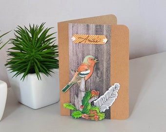 Kaart Vriendschap vogel gebladerte natuur hout kraft kleur
