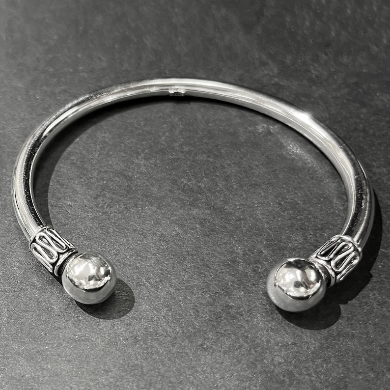 BALI BALL Cuff Braceletbbali Ball Cuff Braceletbali Ball Bangle Braceletsolid 925 Sterling