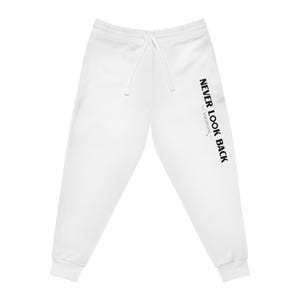 Sporty Joggers - Never Look Back, Athletic Pants for Gym, Casual Wear, Inspiration Gift, Active Lifestyle, Motivational Apparel