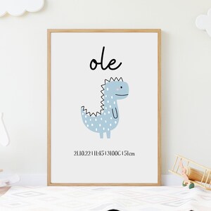 Kinderzimmer Poster mit Geburtsdaten und Skandinavische Tiermotiven, Geburtsposter, Geschenk zur Geburt, Personalisierte Kinderzimmerbilder