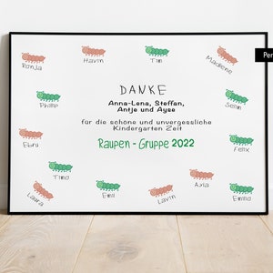 Personalisiertes Geschenk Erzieherin | Kindergarten Gruppe | Kind Abschiedsgeschenk | Kindergartenabschied | Dankeschön Kindergärtnerin